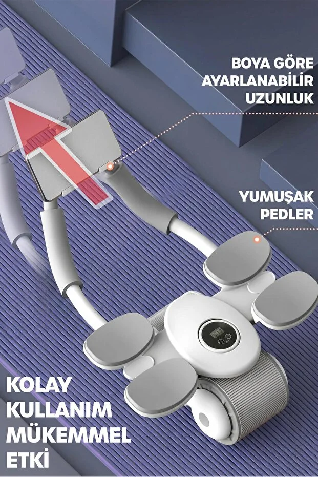 6 Bölge Karın Egzersiz Aleti Ab Roller Mekik Telefon Standlı Evde Spor Kas Yapma Aleti 